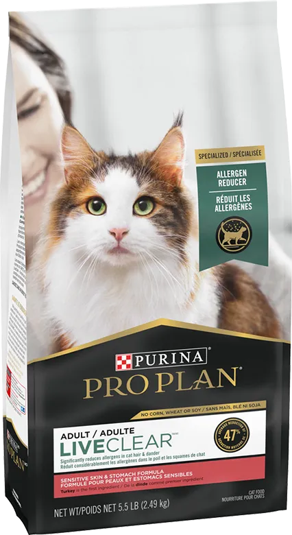 Purina Pro Plan LiveClear Adult Sensitive Skin & Stomach Turkey and Oatmeal Formula Cat Food