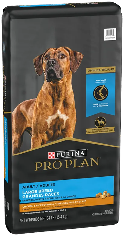 Purina Pro Plan Specialized Adult Large Breed Shredded Blend Chicken & Rice Formula Dog Food