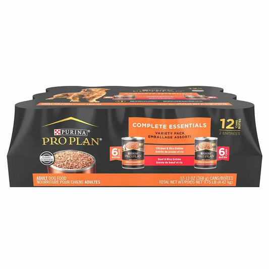 Complete Essentials Entrée Classic Beef & Rice Chicken & Rice Wet Dog Food Variety Pack 12 Count