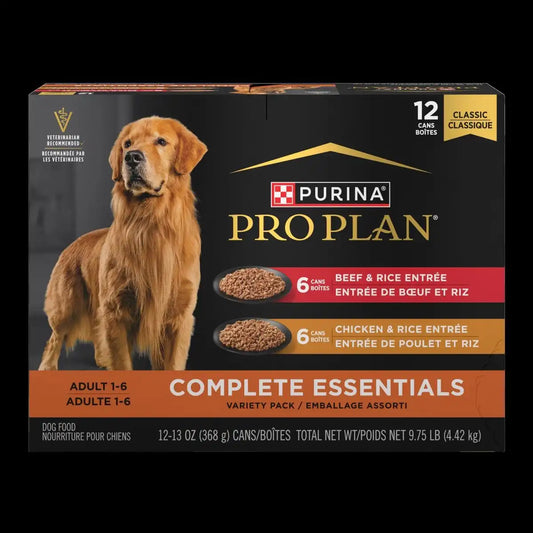 Complete Essentials Entrée Classic Beef & Rice Chicken & Rice Wet Dog Food Variety Pack 12 Count